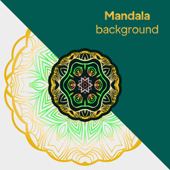 Design with floral mandala ornament. Vector illustration. for coloring book, greeting card, invitation