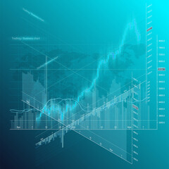Financial business abstract digital background candle stick graph chart. Stock market investment isometry concept. Finance investment stock market exchange graph digital infographic chart illustration