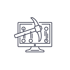 mining line icon on white