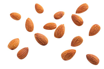 almond nut blur random fly on white isolated