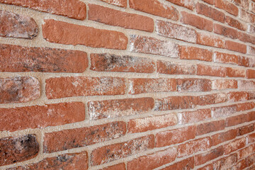 Fire brick wall texture. Red brick wall texture in horizontal view.