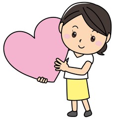 女の子01_03（大きなハートを持つ若い女性）