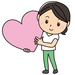 女の子01_04（大きなハートを持つ若い女性）