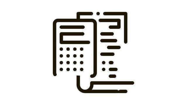 court sentence cache calculation Icon Animation. black court sentence cache calculation animated icon on white background