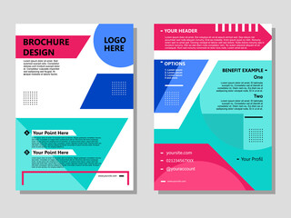 Modern flyer cover template. Cover layout design for company profile, brochure, poster, annual report, magazine, and leaflet. Set of A4 page print to promotion and publication.