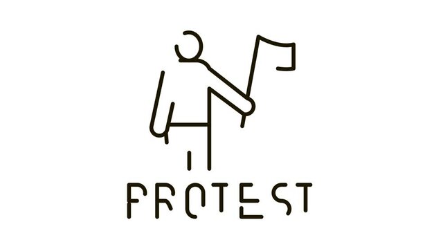 person dissident Icon Animation. black person dissident animated icon on white background