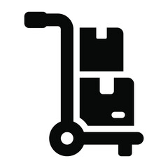 
Parcels on cart showing concept of luggage cart icon

