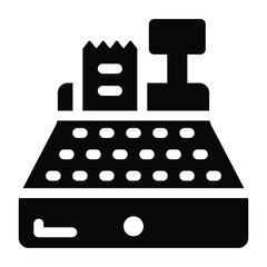 
Cash register, pos machine glyph vector design 
