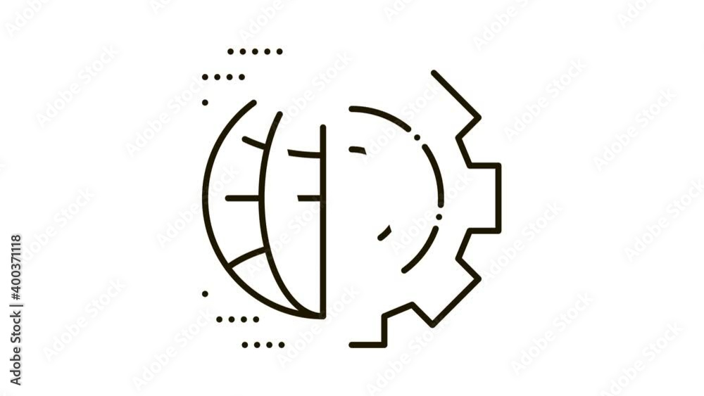 Poster automated internet settings icon animation. black automated internet settings animated icon on white