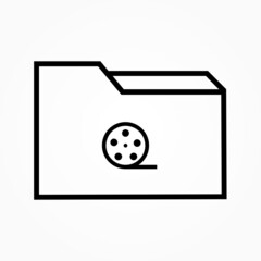 movie folder  sign icon