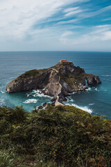 Cliffs with church on top of the mountain 