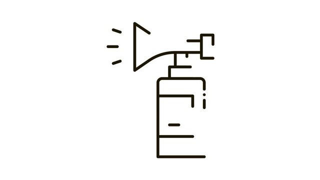 Fire Extinguisher Icon Animation. black Fire Extinguisher animated icon on white background