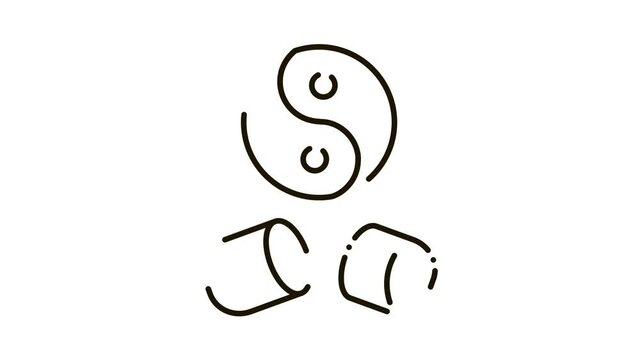 Yin Yang Capsule Icon Animation. black Yin Yang Capsule animated icon on white background