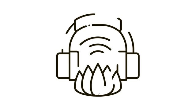 Music for Meditation Icon Animation. black Music for Meditation animated icon on white background