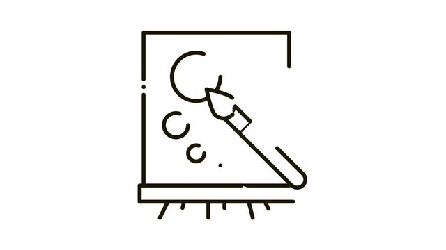 Drawing for Meditation Icon Animation. black Drawing for Meditation animated icon on white background