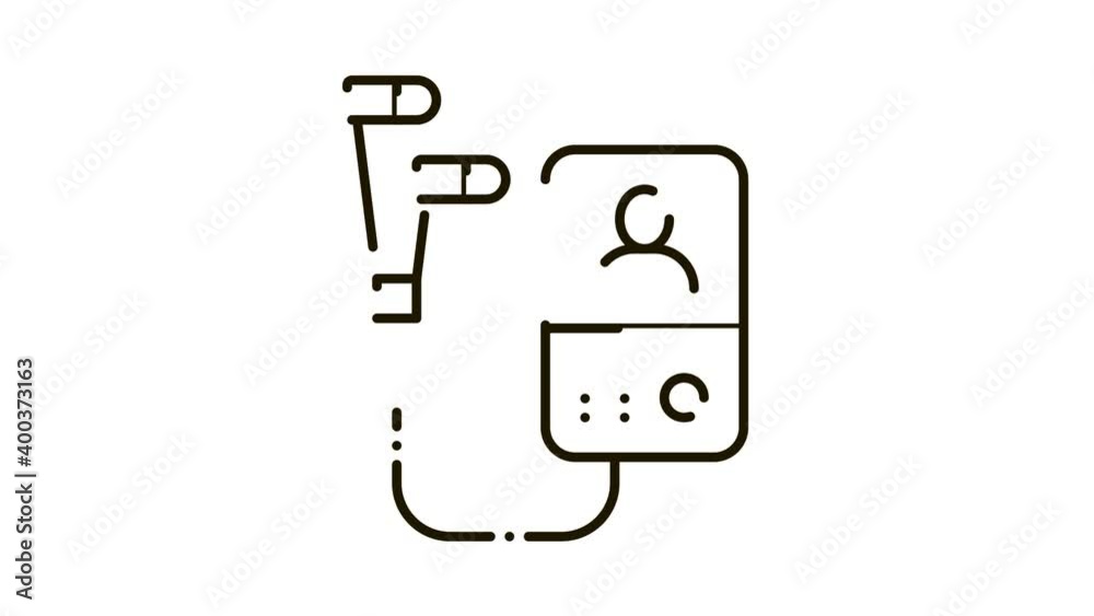 Poster record guide on player icon animation. black record guide on player animated icon on white backgroun