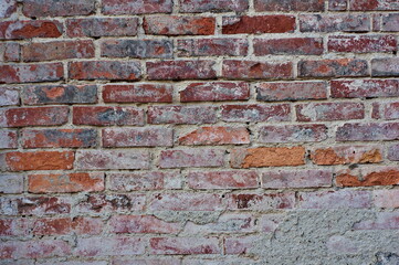 very old red brick wall
