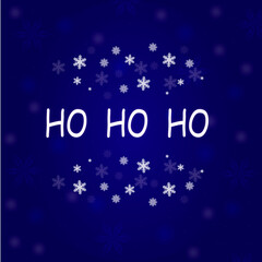 vector illustration of the letter ho ho ho on a blue background