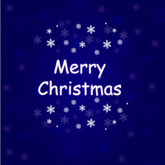 vector illustration of the letter merry christmas on a blue background