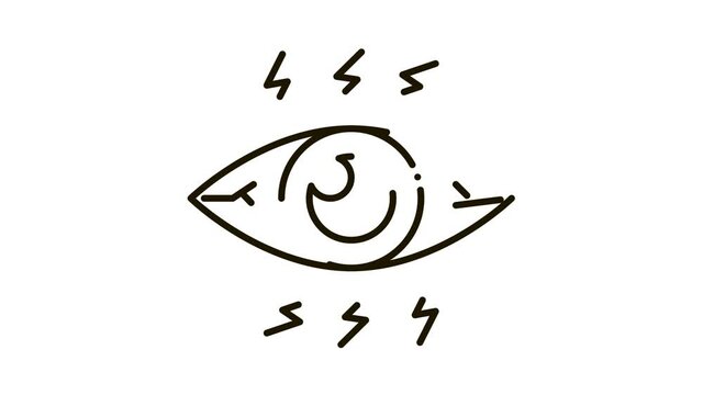 Strong Eye Pressure Icon Animation. black Strong Eye Pressure animated icon on white background