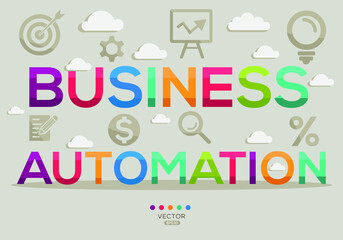 Creative (business automation) Banner Word with Icon ,Vector illustration.
