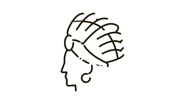 Aztec Headdress Icon Animation. black Aztec Headdress animated icon on white background