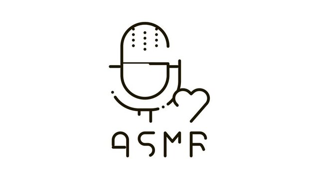 Sound in Microphone Asmr Icon Animation. black Sound in Microphone Asmr animated icon on white background