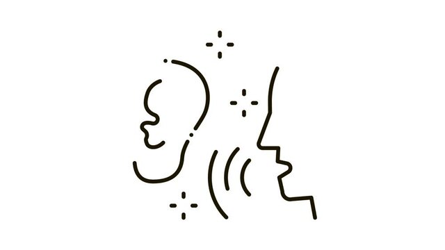 Listening to Human Singing Icon Animation. black Listening to Human Singing animated icon on white background
