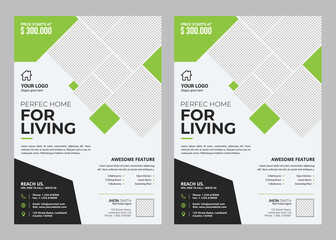 Vector illustration, a real estate flyer template can be used for all your needs, suitable for all property-related businesses