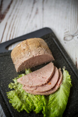 homemade sausage from minced meat with spices