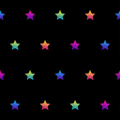 Abstract rainbow seamless pattern. Modern swatch background for birthday card, kids party invitation, wallpaper, holiday wrapping paper, shop sale poster, bag print, t shirt, workshop advertising