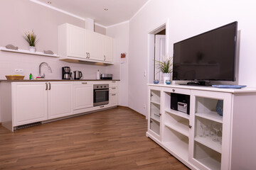 Interieur einer Ferienwohnung im maritimen Stil