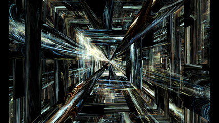 デジタルな通路のイメージで抽象的な背景