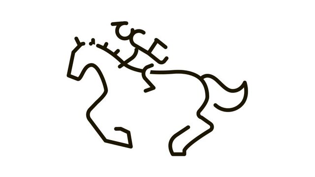 Running Horse Icon Animation. black Running Horse animated icon on white background