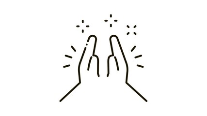 Hand Clapping Icon Animation. black Hand Clapping animated icon on white background