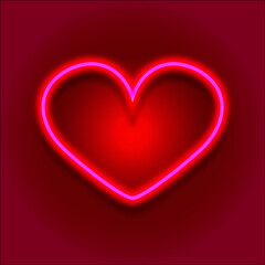 neon heart background for valentine`s day
