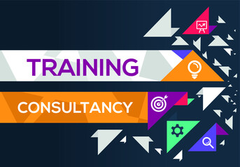 Creative (training consultancy) Banner Word with Icon ,Vector illustration.
