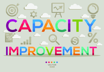Creative (capacity improvement) Banner Word with Icon ,Vector illustration.
