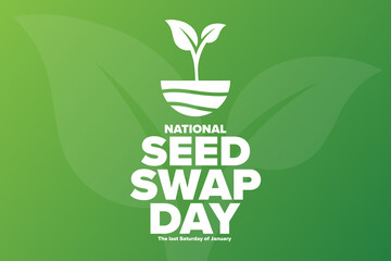 National Seed Swap Day. The last Saturday of January. Holiday concept. Template for background, banner, card, poster with text inscription. Vector EPS10 illustration. - Powered by Adobe