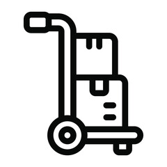 
Parcels on cart showing concept of luggage cart icon
