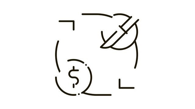 Knife Selling Icon Animation. black Knife Selling animated icon on white background
