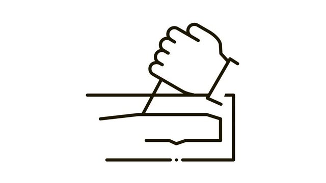 Hand Made Knife Icon Animation. black Hand Made Knife animated icon on white background