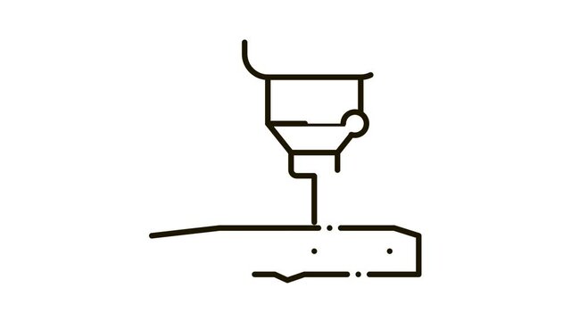Knife Production Icon Animation. black Knife Production animated icon on white background
