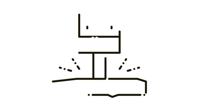 Blade Production Icon Animation. black Blade Production animated icon on white background