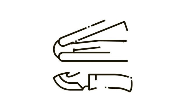 All Purpose Knife Icon Animation. black All Purpose Knife animated icon on white background