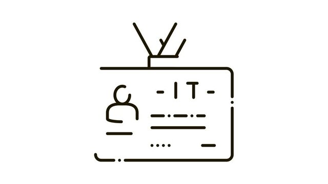 Manager Badge Icon Animation. black Manager Badge animated icon on white background