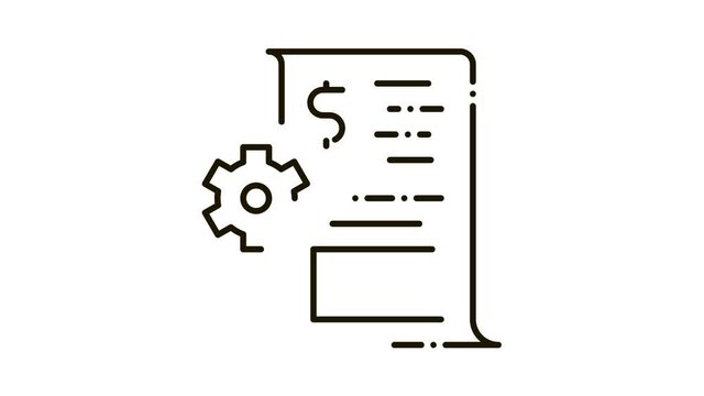 Job Contract Icon Animation. black Job Contract animated icon on white background