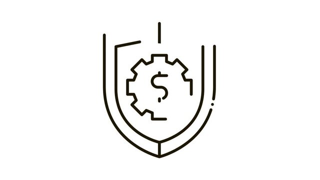 Security Shield Icon Animation. black Security Shield animated icon on white background