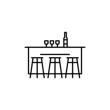 bar counter icon element of bar icon for mobile concept and web apps. Thin line bar counter icon can be used for web and mobile. Premium icon on white background
