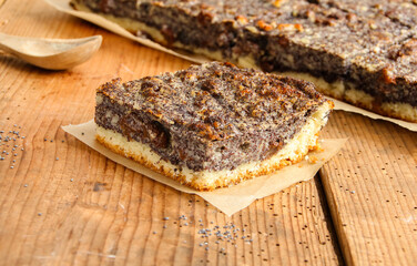 Stück Mohn Mohnkuchen Kuchen 